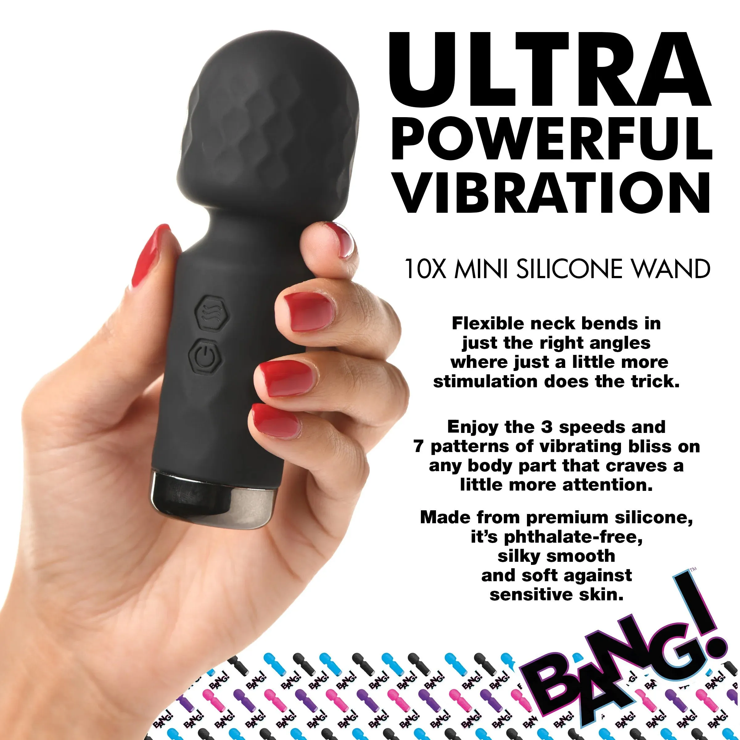 10x Mini Silicone Wand -  Black