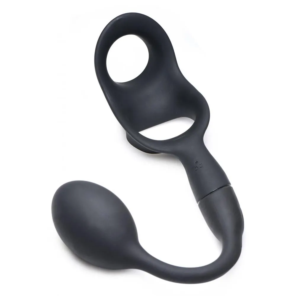 10X P-Bomb Silicone Cock and Ball Ring with Vibrating Anal Plug