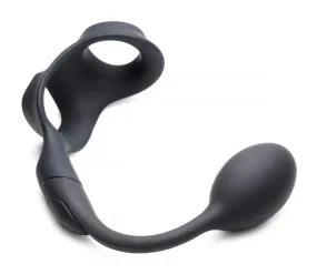 10X P-Bomb Silicone Cock and Ball Ring with Vibrating Anal Plug