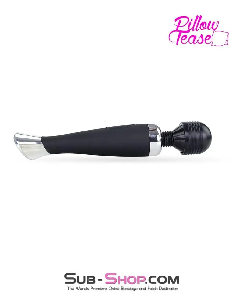 7182M      Waterproof 10 Function USB Rechargeable Black Magic Wand Vibrator