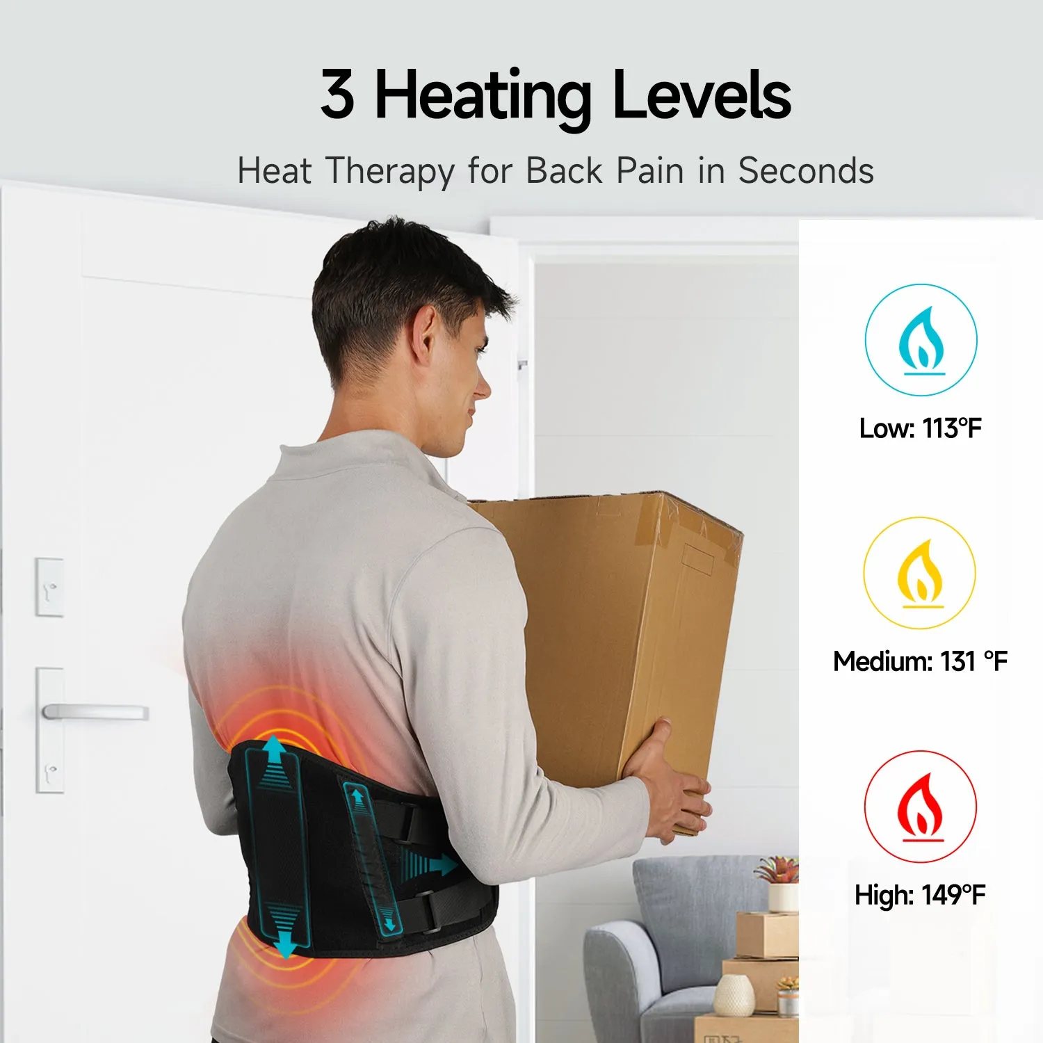 ALLJOY Lower Back Massager with Heat & Brace