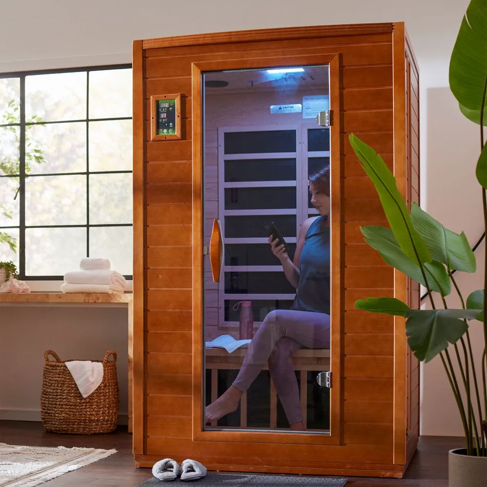 Andora 2 Person 6 Heating Panel Infrared Indoor Wood Dry Sauna