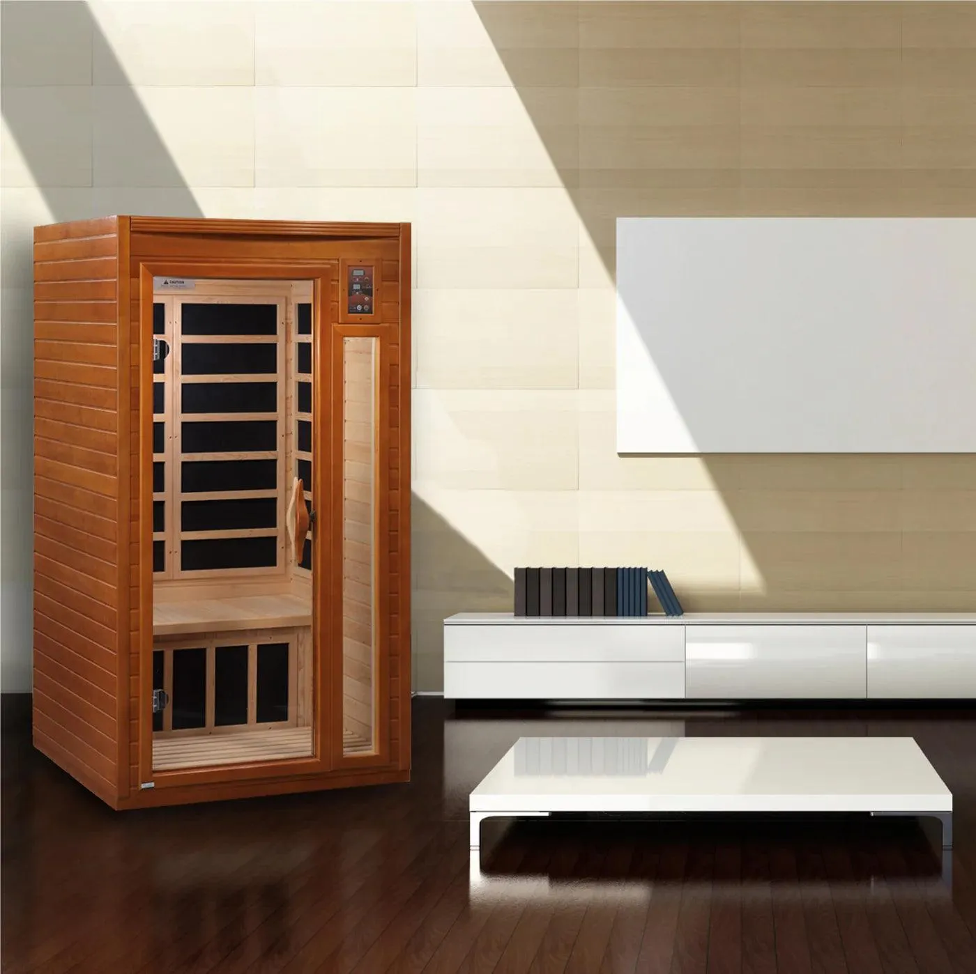 Barcelona 1-2-person Low EMF Infrared Sauna - Canadian Hemlock