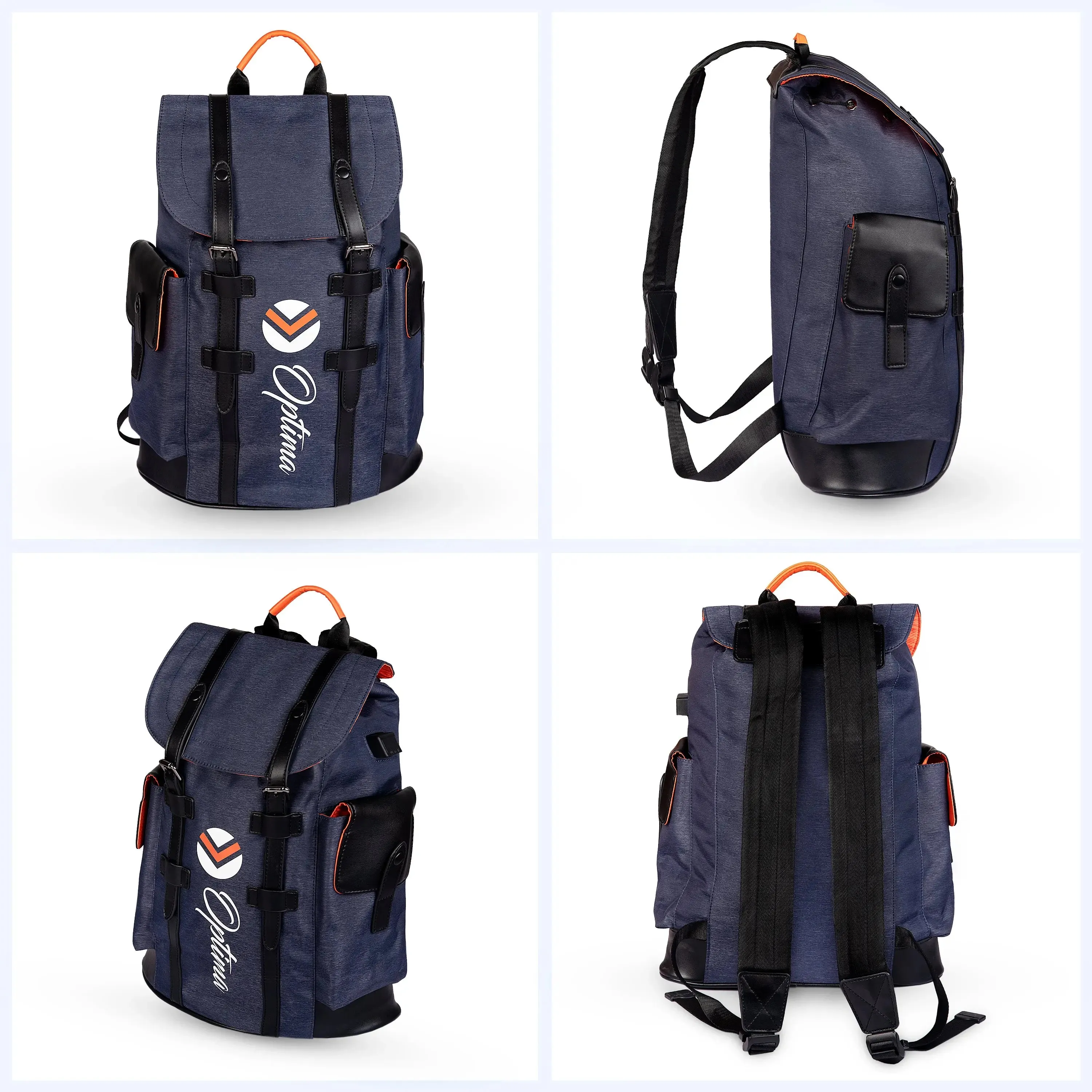 Carter Bag With Usb And Aux Port Backpack (Navy Blue) (OPT-N-041)