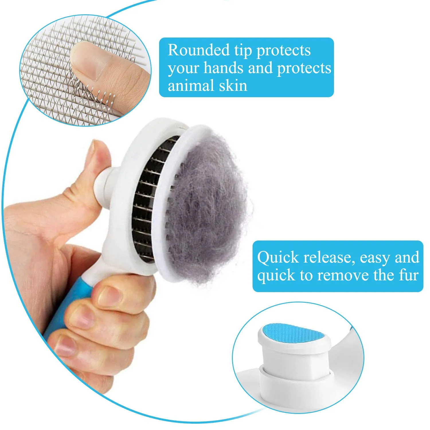 Cat Brush, Self Cleaning Slicker Brushes for Shedding and Grooming Removes Loose Undercoat,Mats Hair Grooming Brush for Cat Dog Massage-Self Cleaning