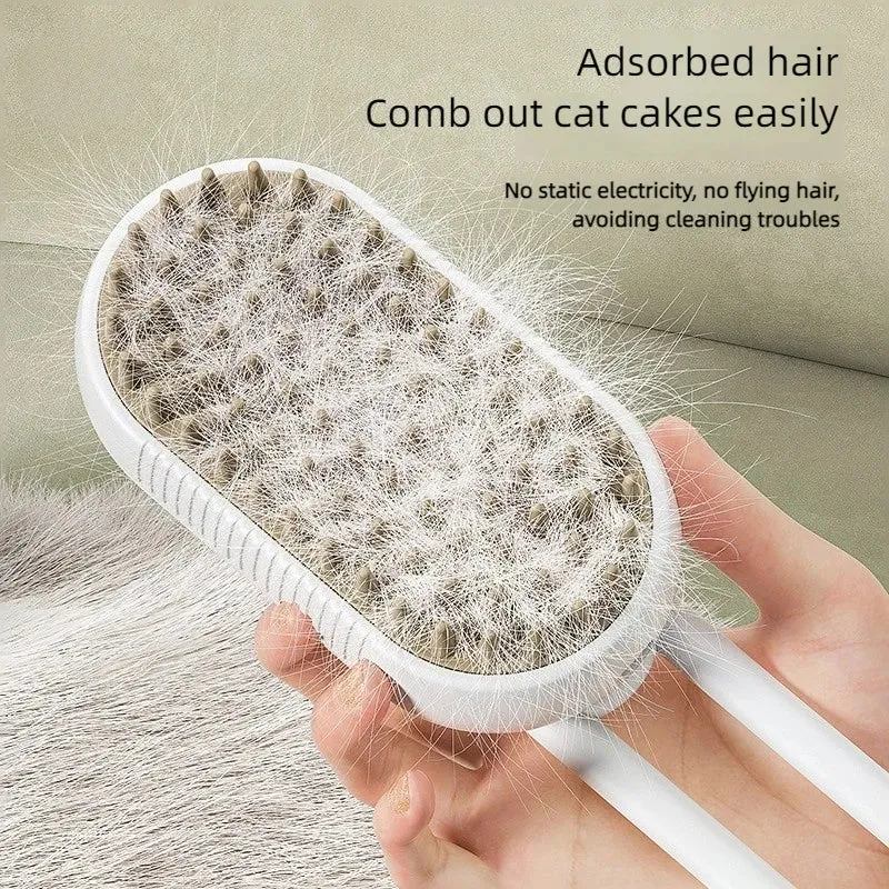 Cat Steam Brush Dog Hair Removal 3-in-1 Electric Spray Hair Brushes