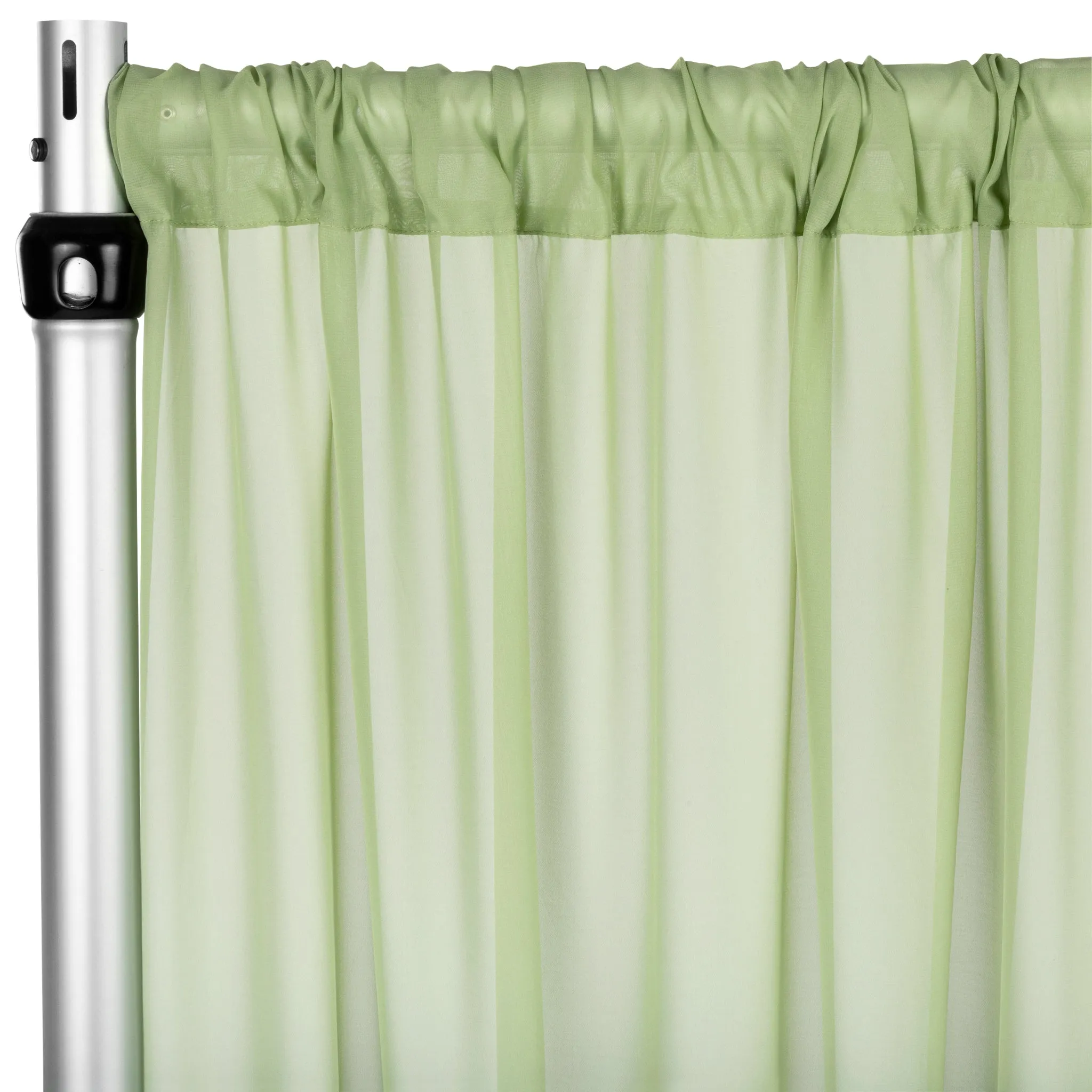 Chiffon Curtain Drape 10ft H x 58" W Panel - Sage Green