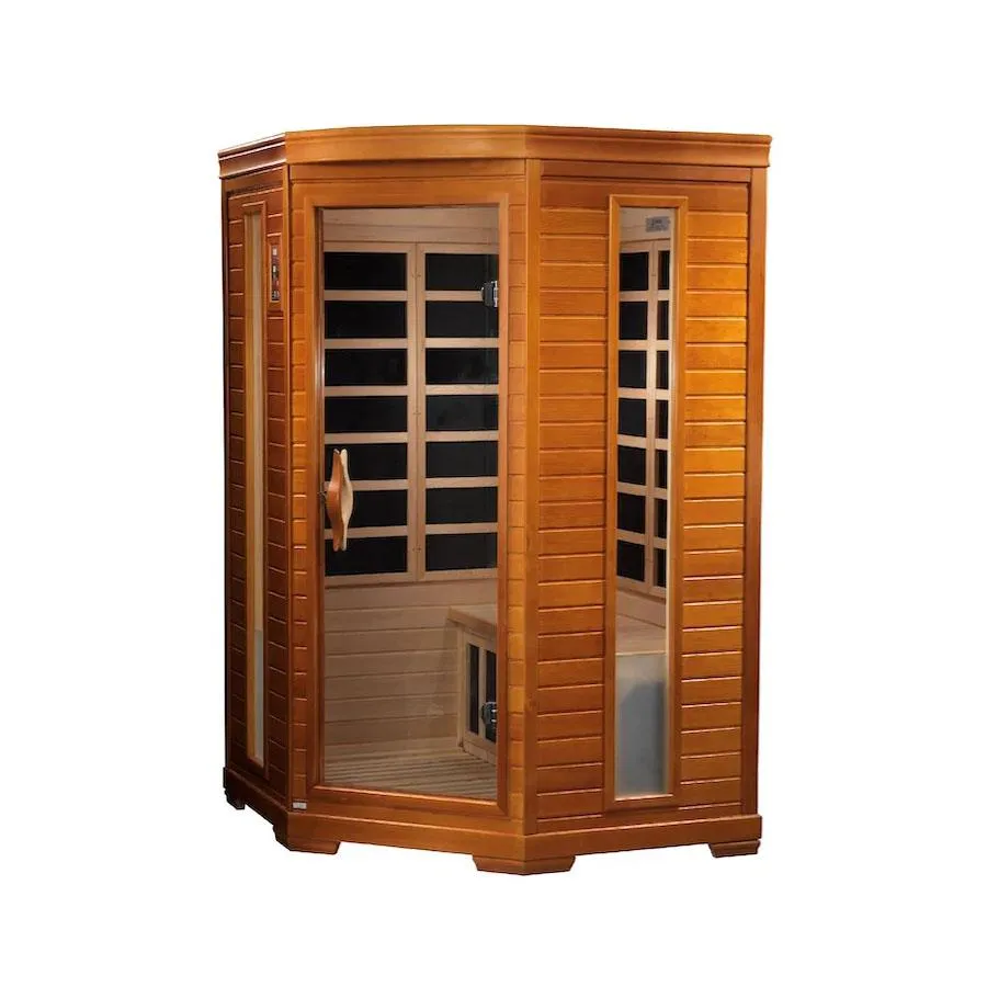 Dynamic Heming Elite 2-person Corner Ultra Low EMF FAR Infrared Sauna - Canadian Hemlock