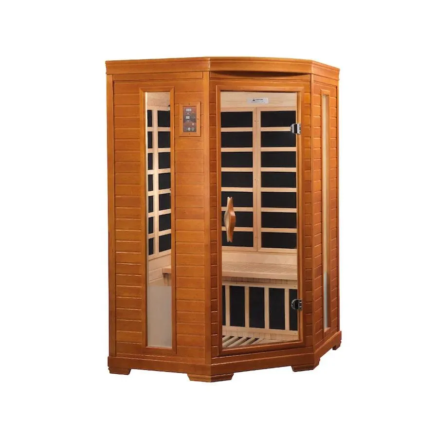 Dynamic Heming Elite 2-person Corner Ultra Low EMF FAR Infrared Sauna - Canadian Hemlock