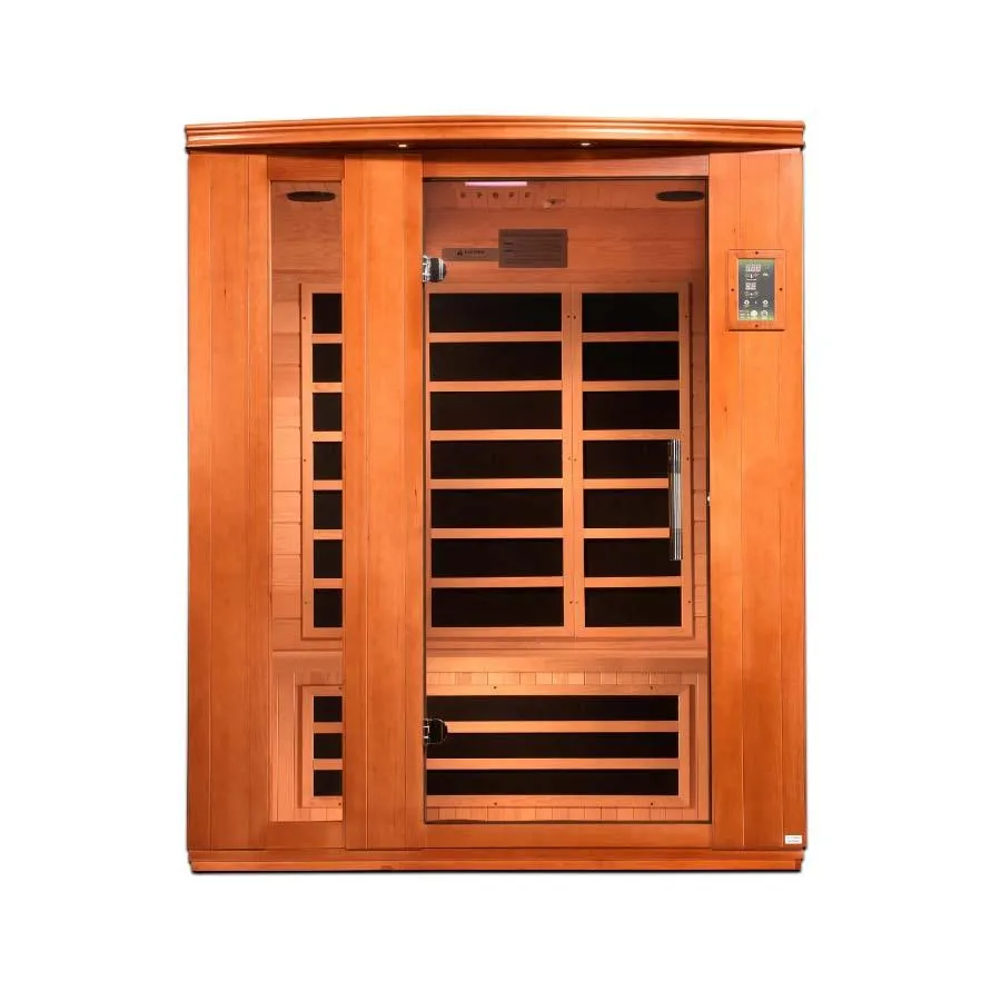 Dynamic Lugano 3-person Low EMF FAR Infrared Sauna - Canadian Hemlock