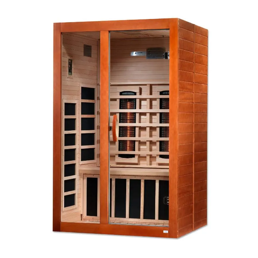 Dynamic Santiago 2-Person Full Spectrum  Near Zero EMF Sauna - Canadian Hemlock