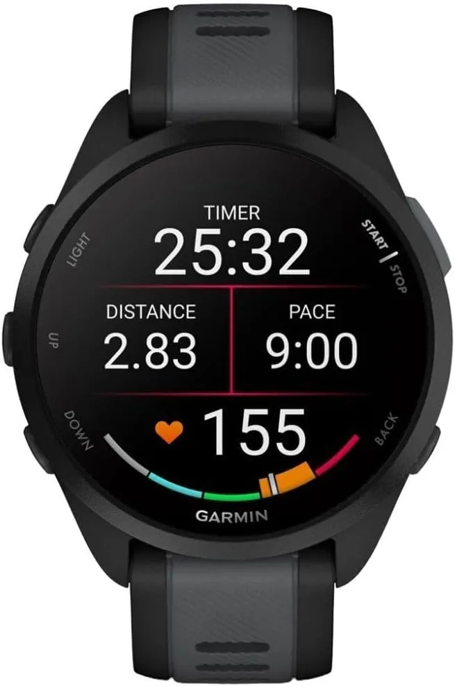 Garmin Forerunner 165 GPS Running Smartwatch - AMOLED Touchscreen, Advanced Training, 11-Day Battery, Black