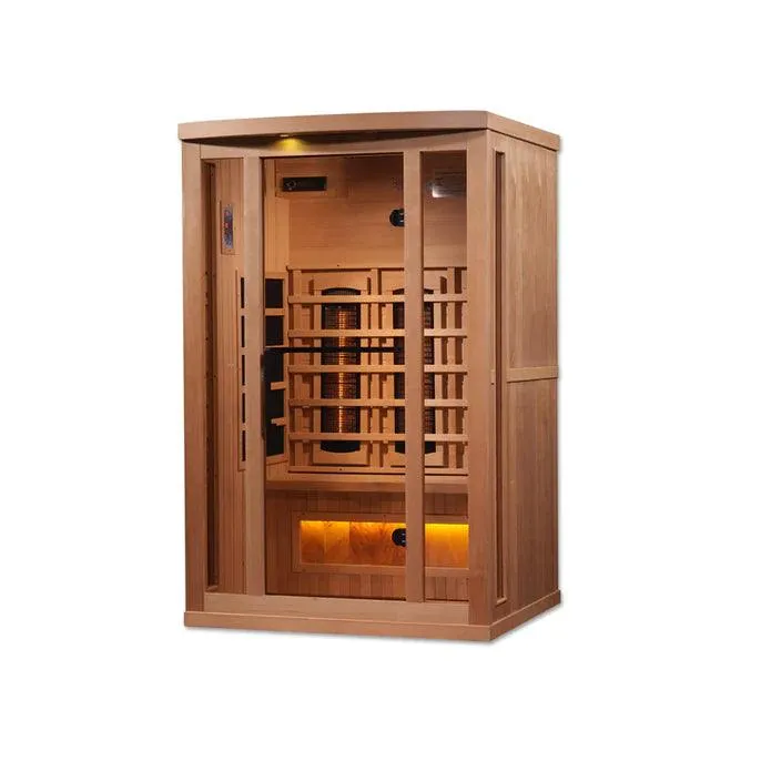 Golden Designs 2-Person Full Spectrum PureTech™ Near Zero EMF FAR Infrared Sauna - Canadian Hemlock