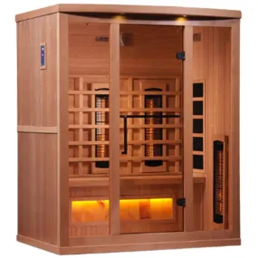 Golden Designs 3-Person Full Spectrum PureTech™ Near Zero EMF FAR Infrared Sauna - Canadian Hemlock