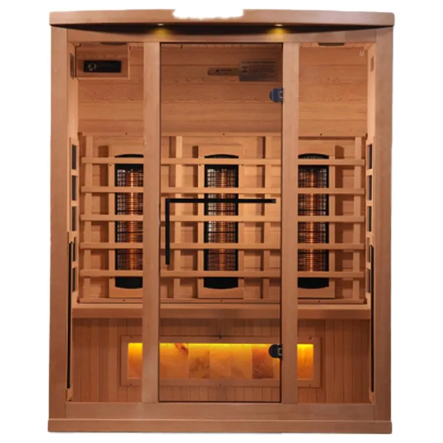 Golden Designs 3-Person Full Spectrum PureTech™ Near Zero EMF FAR Infrared Sauna - Canadian Hemlock