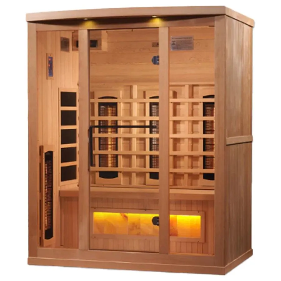 Golden Designs 3-Person Full Spectrum PureTech™ Near Zero EMF FAR Infrared Sauna - Canadian Hemlock