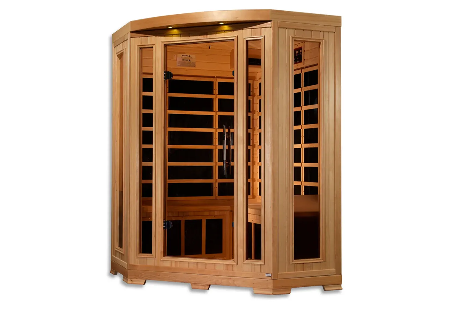 Golden Designs Pro 6 "Rebecca" 3-Person Corner Near Zero EMF Far Infrared Sauna (2025 Edition)