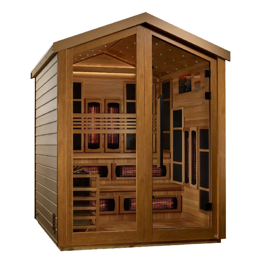 Golden Designs "Kaskinen" 6 Person Hybrid Outdoor Sauna - Canadian Red Cedar