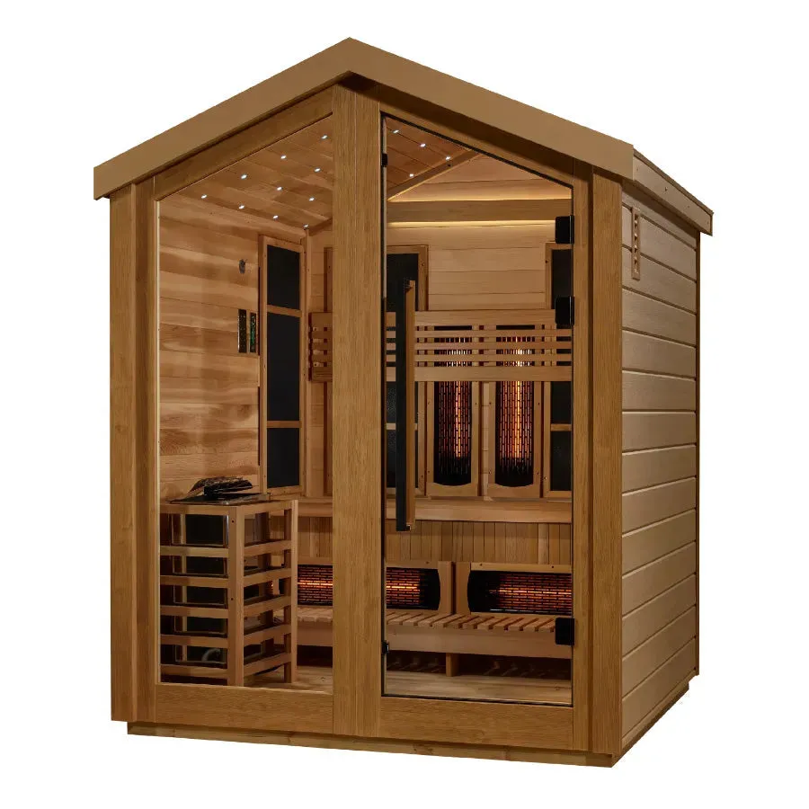 Golden Designs "Loviisa" 3 Person Hybrid Outdoor Sauna - Canadian Red Cedar