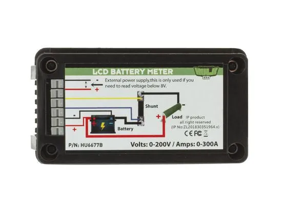 HULK LCD BATTERY METER 200V 300amp DISCHARGE AMP CAPACITY ENERGY