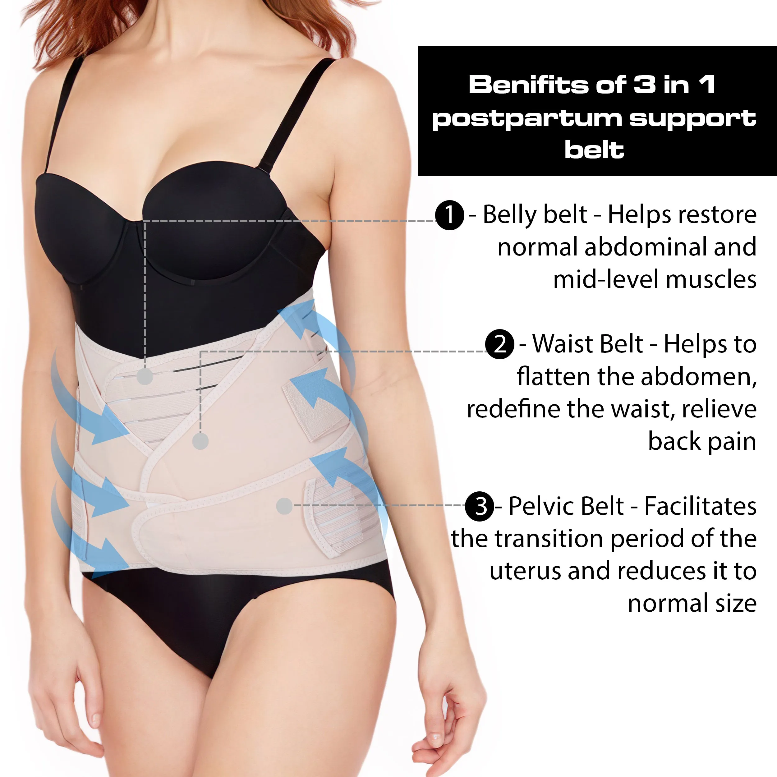 Importikaah 3-in-1 Postpartum, Post Pregnancy Belt Wrap to Get New Mothers Back in Shape!