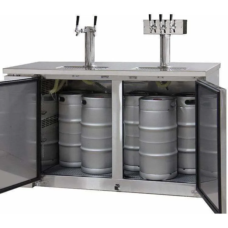 Kegco 61" Wide Triple Tap Stainless Steel Kegerator XCK-2460S