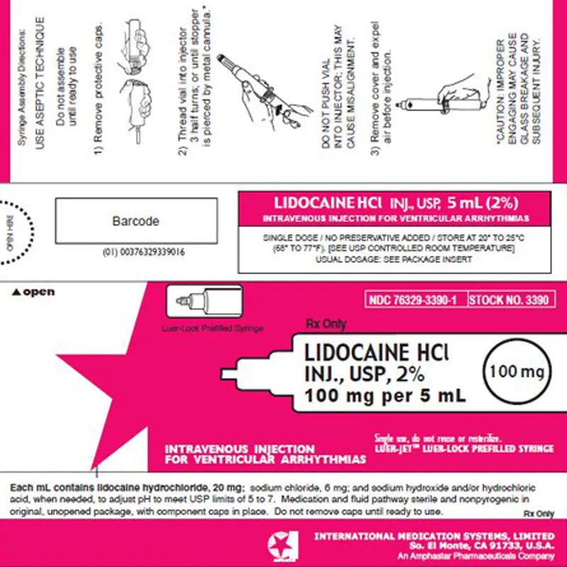 Lidocaine HCI Injection 2% Prefilled Syringe Luer-Jet  100 mg Per 5 mL Luer-Lock (Rx)