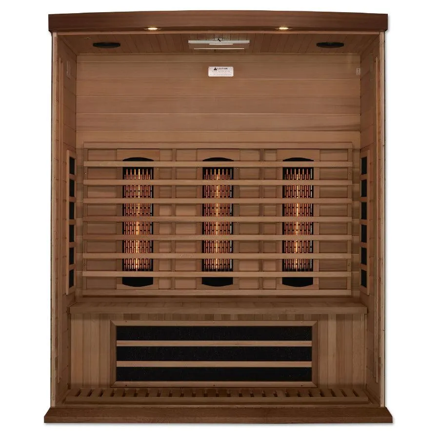 Maxxus Deluxe 3-Person Full Spectrum Infrared Sauna - Premium Canadian Red Cedar Construction