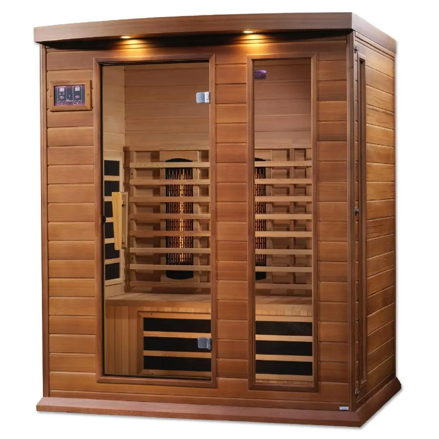 Maxxus Deluxe 3-Person Full Spectrum Infrared Sauna - Premium Canadian Red Cedar Construction