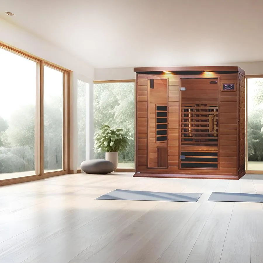 Maxxus Deluxe 3-Person Full Spectrum Infrared Sauna - Premium Canadian Red Cedar Construction