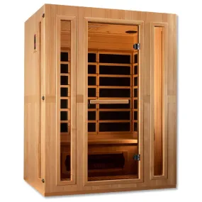 Maxxus "Trinity" Dual Tech 3-Person Corner Low EMF FAR Infrared Sauna - Canadian Hemlock