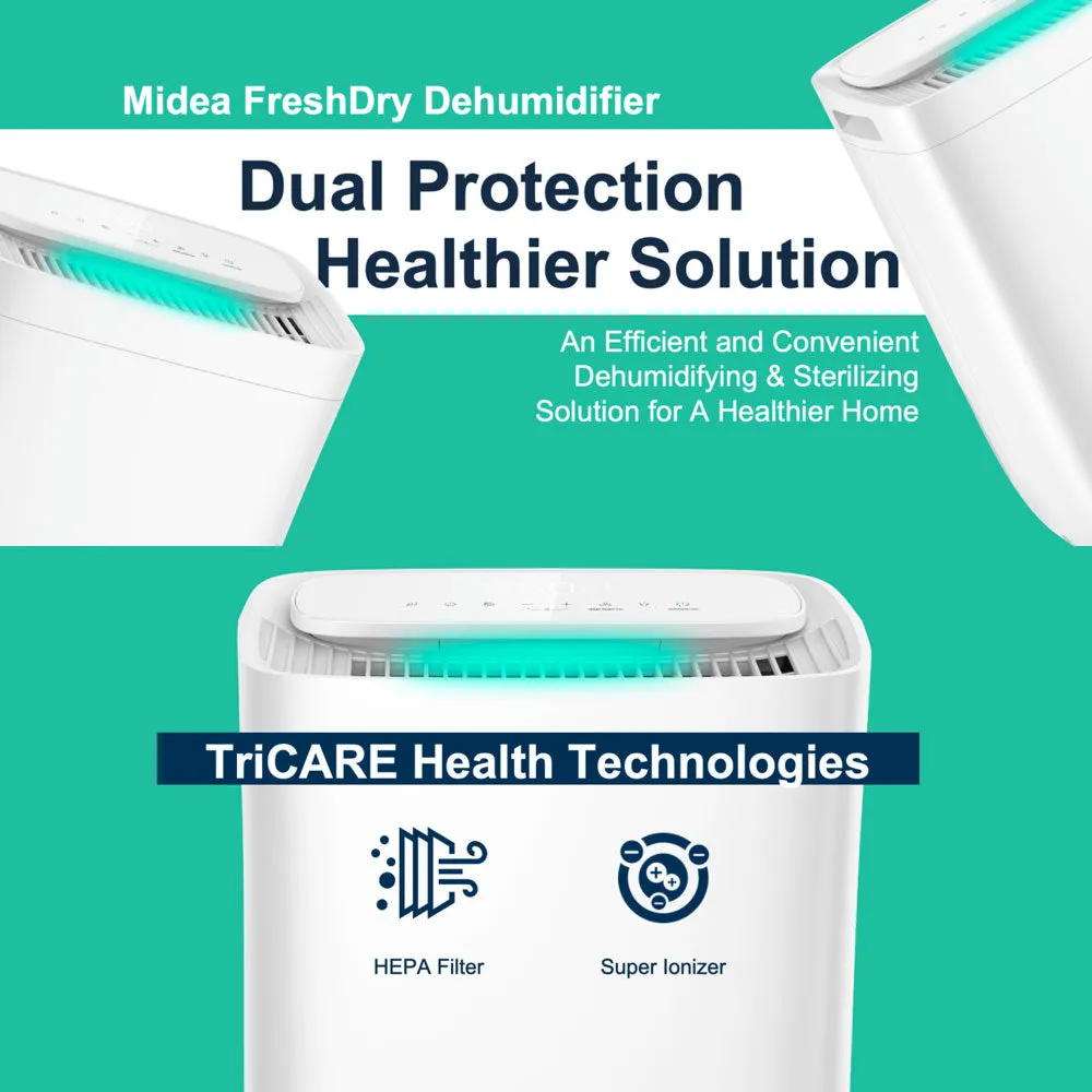 Midea Portable Dehumidifier 1600ML Dehumidifier Air Dryer Purifier Home Moisture Absorber