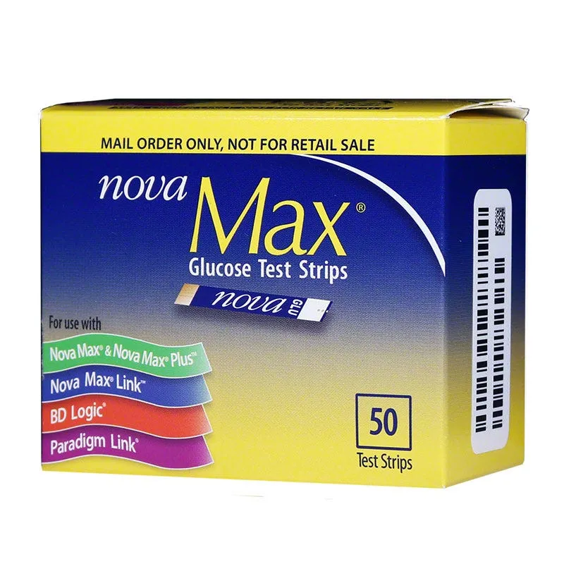 Nova Max Glucose Test Strips, Box of 50