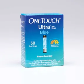 OneTouch Ultra Blue Blood Glucose Test Strip - with DoubleSure Technology, Box of 50