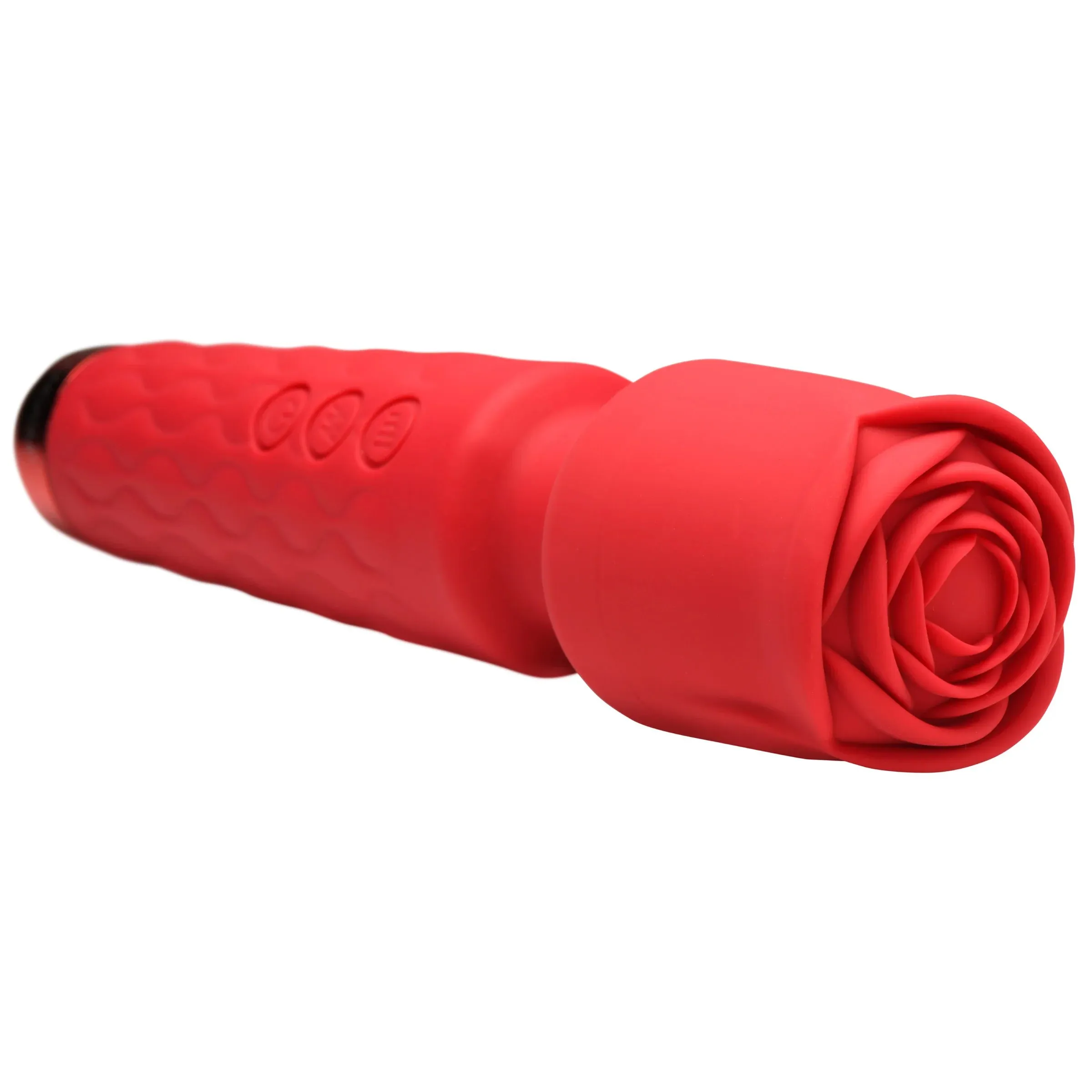 Pleasure Rose 10x Silicone Wand with Rose Attachment - Red