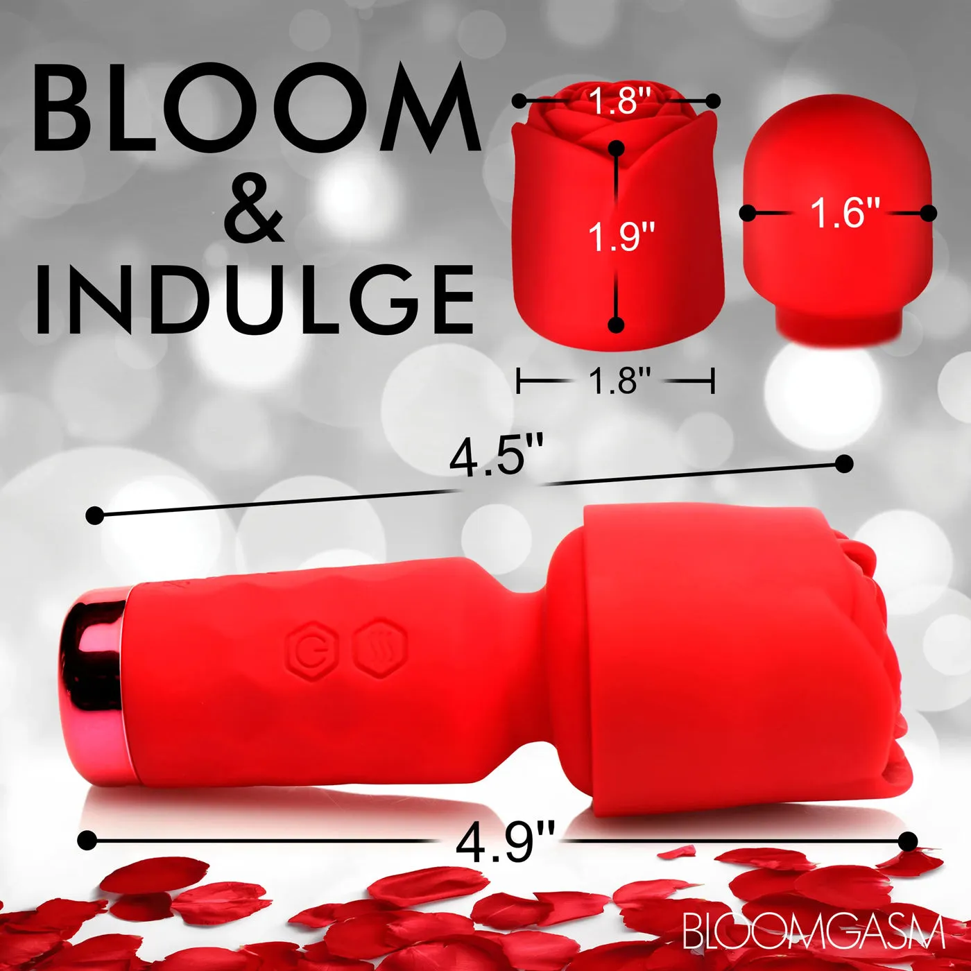 Pleasure Rose-Petite Mini Silicone Rose Wand - Red