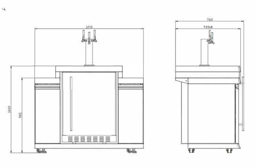 Rockpool Black 6B   188L Kegerator : Designer Outdoor Kitchen BBQ Package Inc Wok Burner, Fridge, Sink, Rotisserie & BBQ Covers.