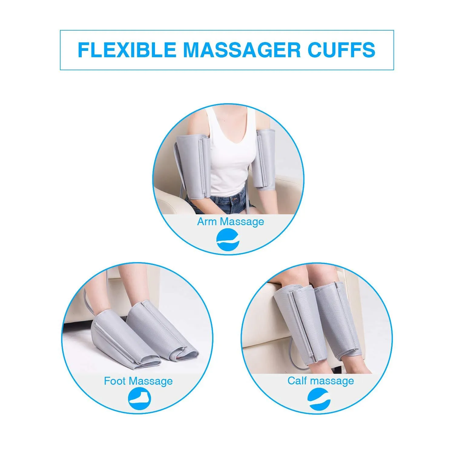 Shiatsu Calf Foot and Leg Massager Wrap Machine with Remote