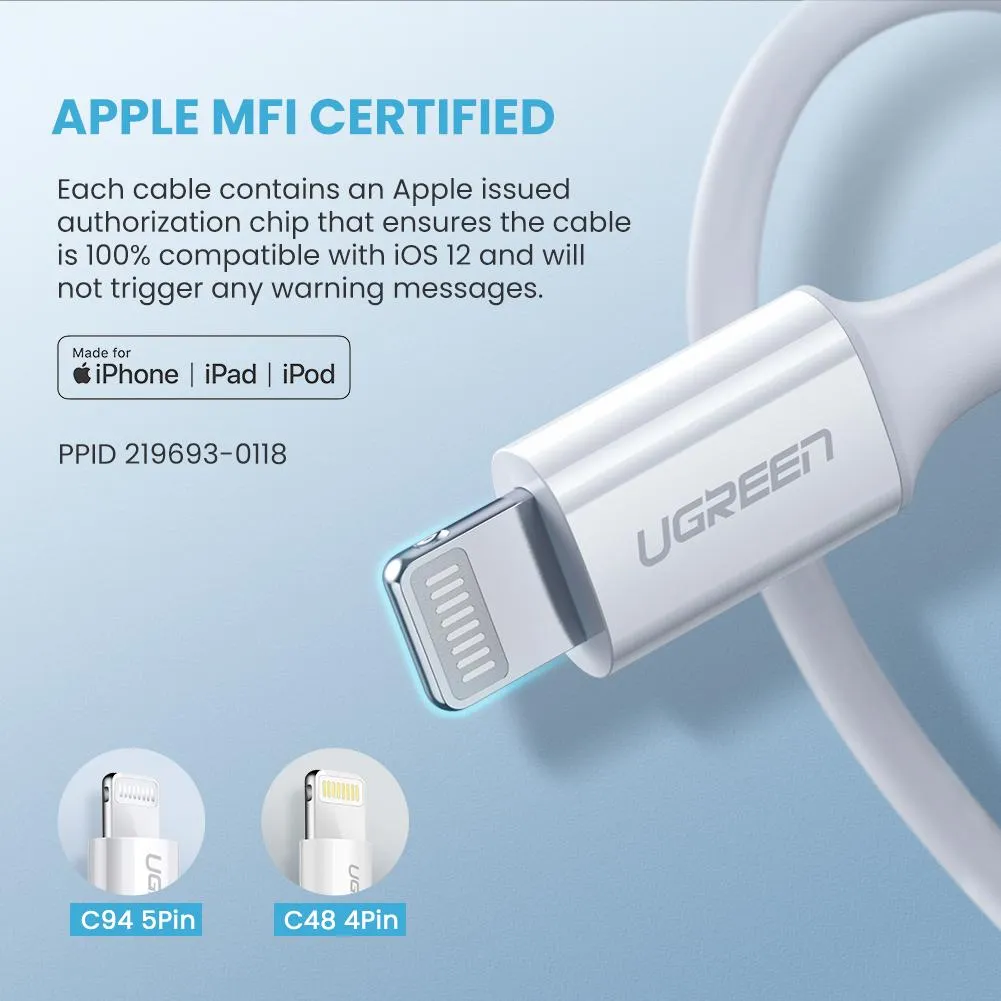 UGREEN MFi USB-C to Lightning Charging Cable