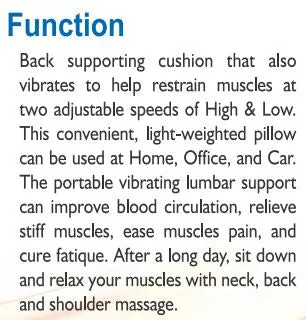 Vibration Pillow Back Support